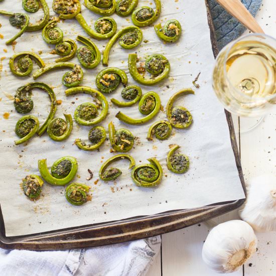 Balsamic & Garlic Fiddleheads - Recipe photo by thegirlonbloor