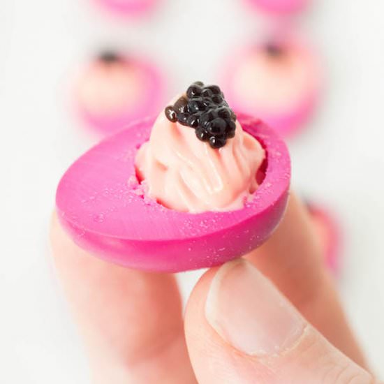 Caviar Deviled Pickled Quail Eggs - Recipe photo by cookingwithjanica