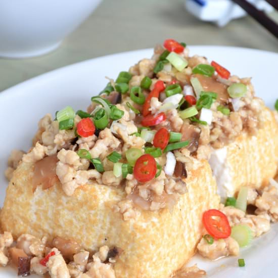 Tofu with Minced Meat Topping - Recipe photo by Taste of Asian Food