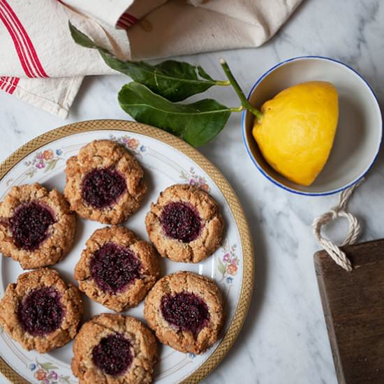 Raspberry Lemon Thumbprint Cookies - Recipe photo by goldandthyme