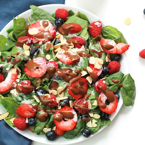 Three Berry Salad with Poppy Seed Dressing - Recipe photo by Thewholeserving