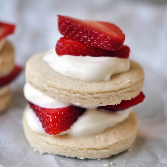 Shortbread Cookies & Strawberries - Recipe photo by ThisHealthyTable