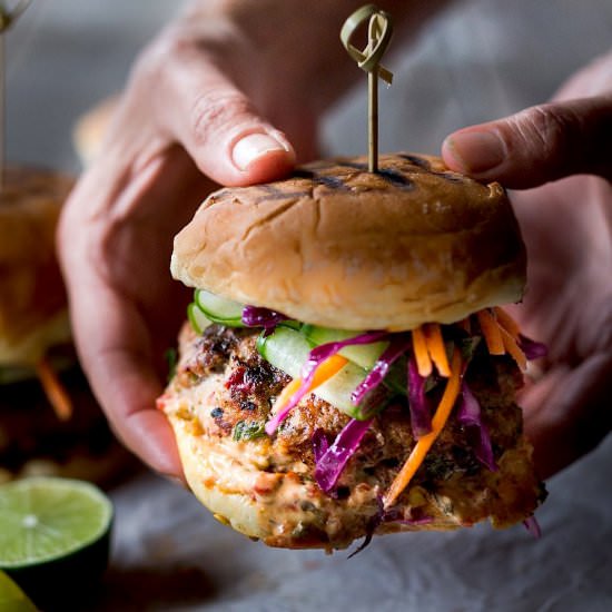 Thai Turkey Burgers - Recipe photo by Feasting at Home