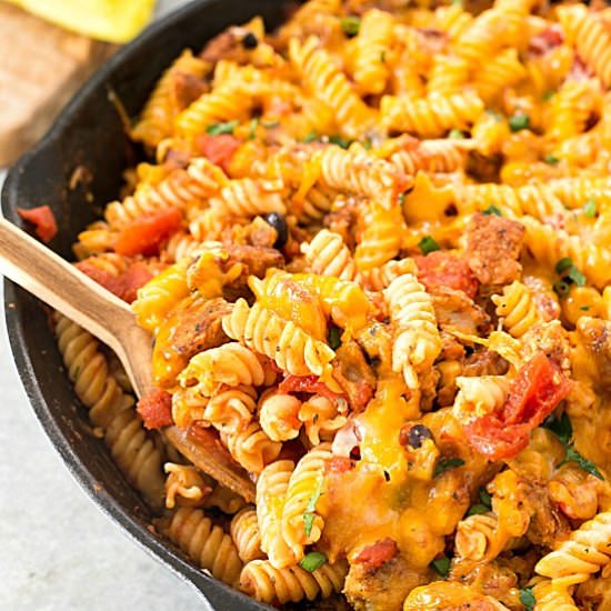 Vegetarian Cheeseburger Pasta - Recipe photo by galonamission