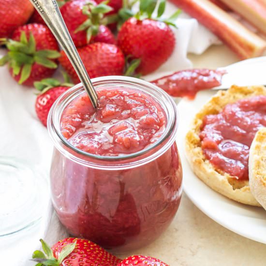 Easy Strawberry Rhubarb Vanilla Jam - Recipe photo by Recipe Runner