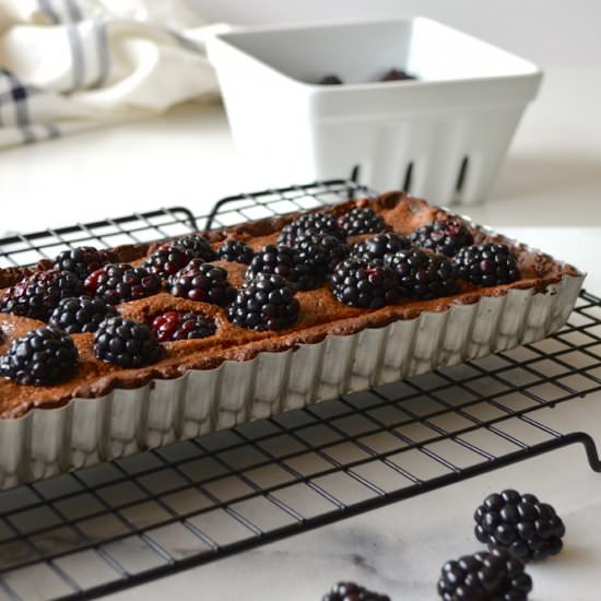 Chocolate Almond Tart w Blackberries - Recipe photo by mama ia blog