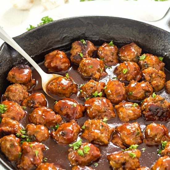 Bacon Bourbon Chicken Meatballs - Recipe photo by galonamission