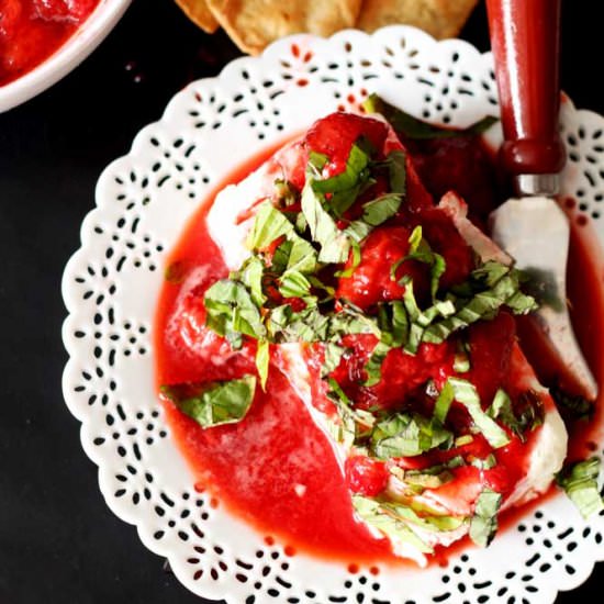 Basil Strawberry and Cream Cheese - Recipe photo by recipesworthrepeating