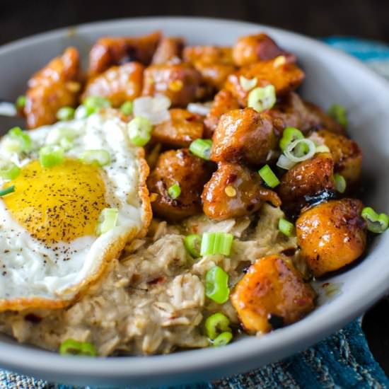 Lemongrass Oatmeal with Orange Pork - Recipe photo by The Flavor Bender