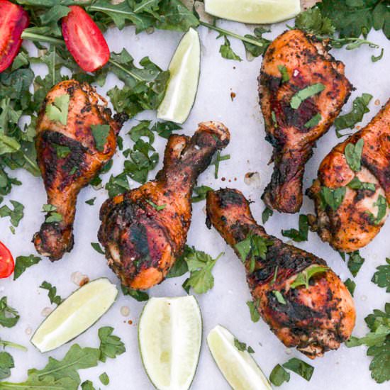 Smoky Tea Marinated Chicken Drums - Recipe photo by the food blog
