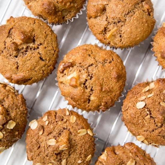 Apple Cinnamon Walnut Bran Muffins - Recipe photo by janskitchen