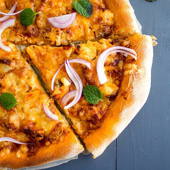 Butter Chicken Pizza - Recipe photo by nishkitchen