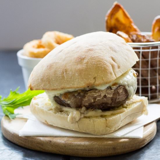 Portobello mushroom burgers - Recipe photo by planetveggie