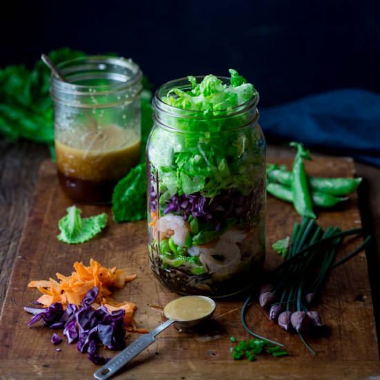 Shrimp and Edamame Jar Power Salad - Recipe photo by healthy seasonal recipes