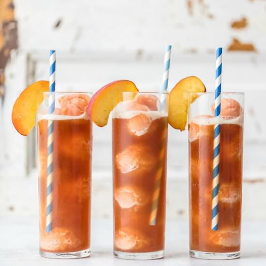 Peach Tea Ice Cream Floats - Recipe photo by the cookie rookie