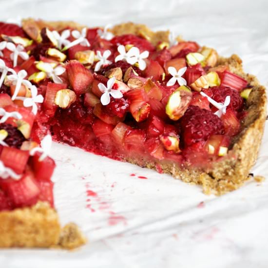Rhubarb Almond Tart - Recipe photo by occasionallyeggs