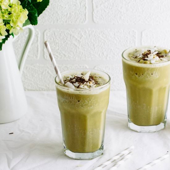 Matcha + Coconut Nice Cream Shake - Recipe photo by thesimpleveganista