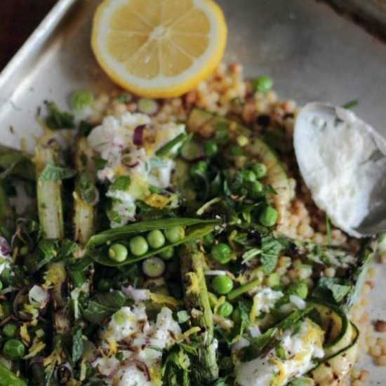 Courgette, Asparagus, Fregola Salad - Recipe photo by figsandpigs