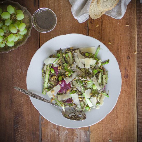 Shaved Asparagus & Sesame Dressing - Recipe photo by fromscratchmostly