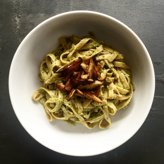 Avocado Pesto Fettuccine - Recipe photo by masappetit