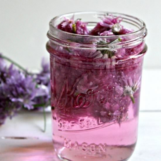 Chive Vinegar - Recipe photo by BeyondtheCoop