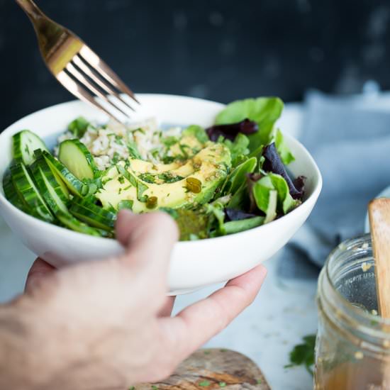Brown Rice Green Bowl - Recipe photo by piloncilloyvainilla