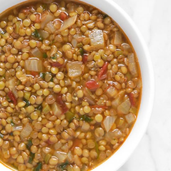 Spicy Lentil Soup - Recipe photo by Greciaparra