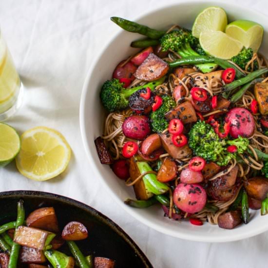 Ginger-Lime Soba Noodles - Recipe photo by VibrantFoodStories