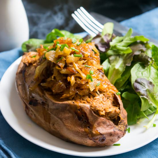 Pulled Pork Stuffed Sweet Potato - Recipe photo by WhittyPaleo
