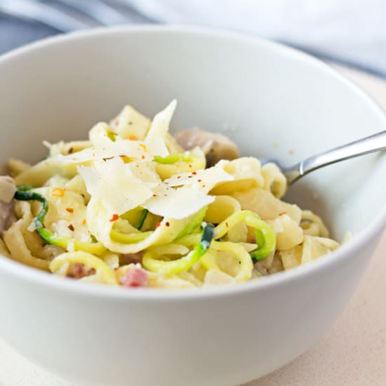 One-pot-pasta with mushrooms - Recipe photo by einepriselecker