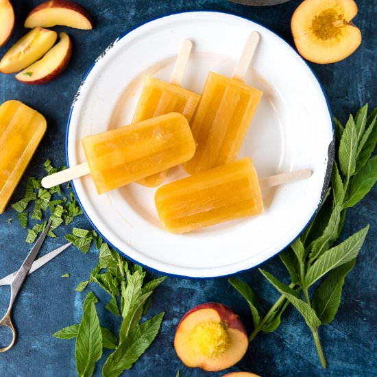 Peach Ginger Mint Paletas - Recipe photo by boulderlocavore