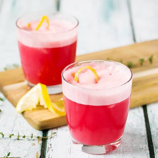 Gin Fizz with Raspberry Shrub - Recipe photo by Cooks With Cocktails
