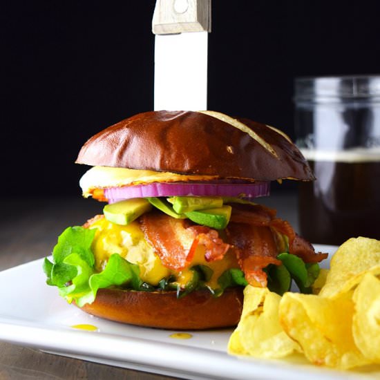 Bacon, Egg, and Avocado Burger - Recipe photo by Kitchen Swagger