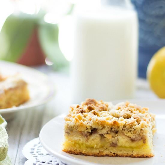 Rhubarb Coffee Cake w/ Lemon Filling - Recipe photo by Whiskitrealgud