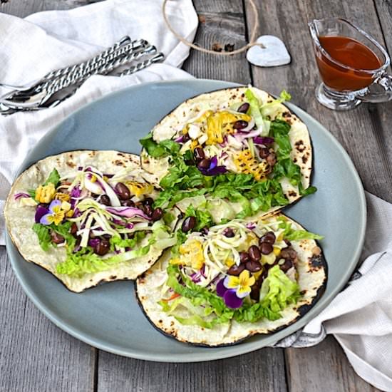 Black Bean Taco, Lime Agave Slaw - Recipe photo by oliveoilandlemons