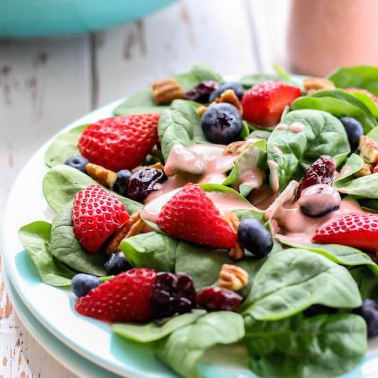 Summer Berry Spinach Salad - Recipe photo by fitmittenkitchen