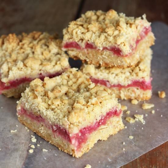 Rhubarb Crumble Squares - Recipe photo by EatInEatOut Magazine