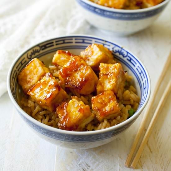 Sweet & Sour Tofu and Rice Bowls - Recipe photo by partialingredients