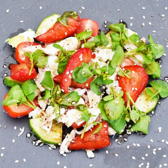 Crab & Balsamic Strawberries Salad - Recipe photo by LinsFood