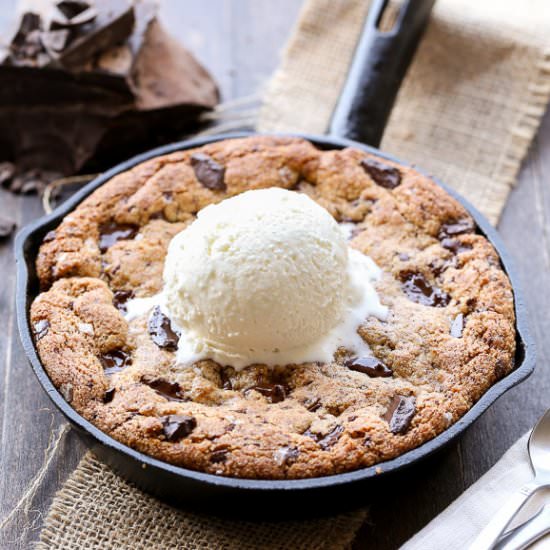 Paleo Chocolate Chip Skillet Cookie - Recipe photo by bakerita