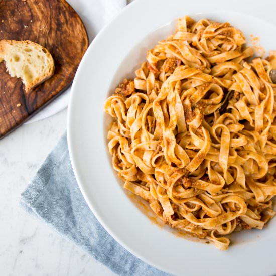 Sunday Bolognese - Recipe photo by OurItalianTable