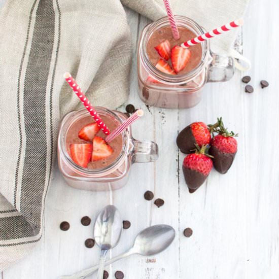 Chocolate Strawberry Smoothie - Recipe photo by crumbkitchen