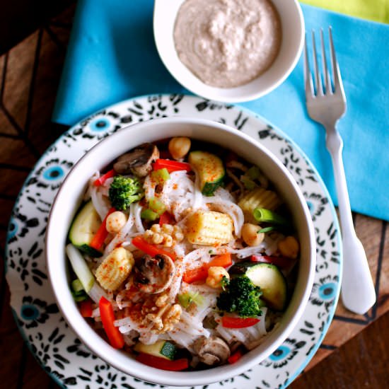 Walnut Butter Pad Thai - Recipe photo by fittingintovegan