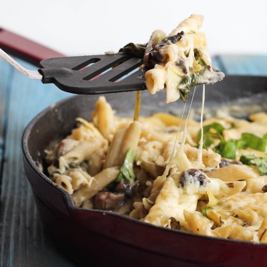 Spinach Artichoke Baked Penne - Recipe photo by TheBlissfulBalance