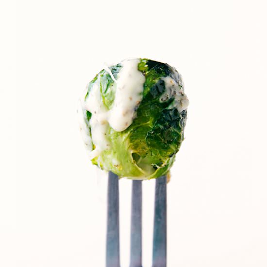 BASIL ROASTED BRUSSELS SPROUTS - Recipe photo by chelseasmessyapron