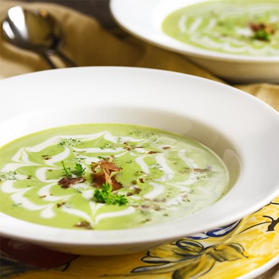 Chilled Spring Pea Soup - Recipe photo by justalittlebitofbacon