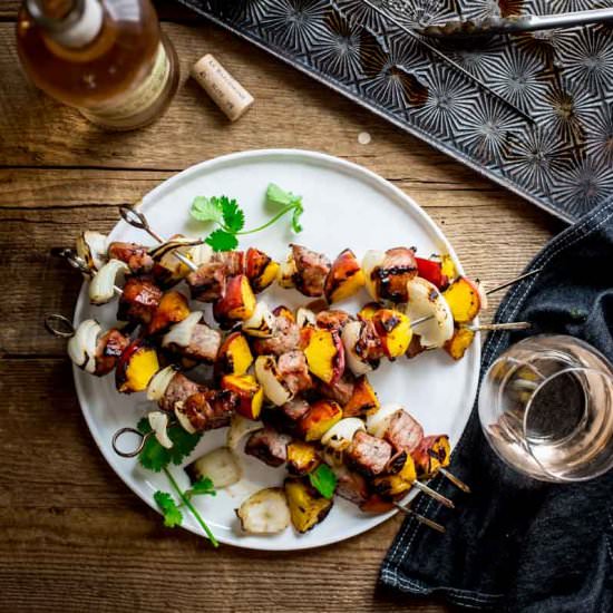 4 Ingredient Pork and Peach Kebabs - Recipe photo by healthy seasonal recipes
