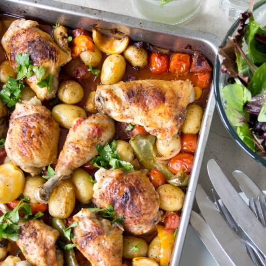 Spanish Chicken Chorizo Bake - Recipe photo by Sugar Free Londoner
