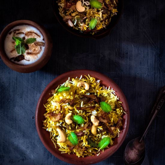 Mushroom Dum Biryani - Recipe photo by RachnasKitchen