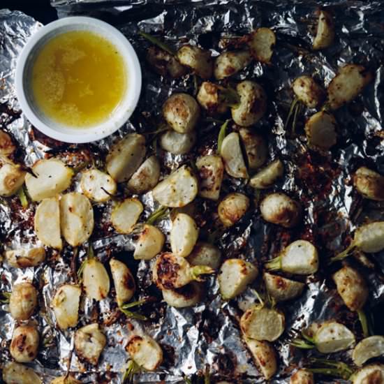 Parmesan Roasted Radishes & Turnips - Recipe photo by mylavenderblues